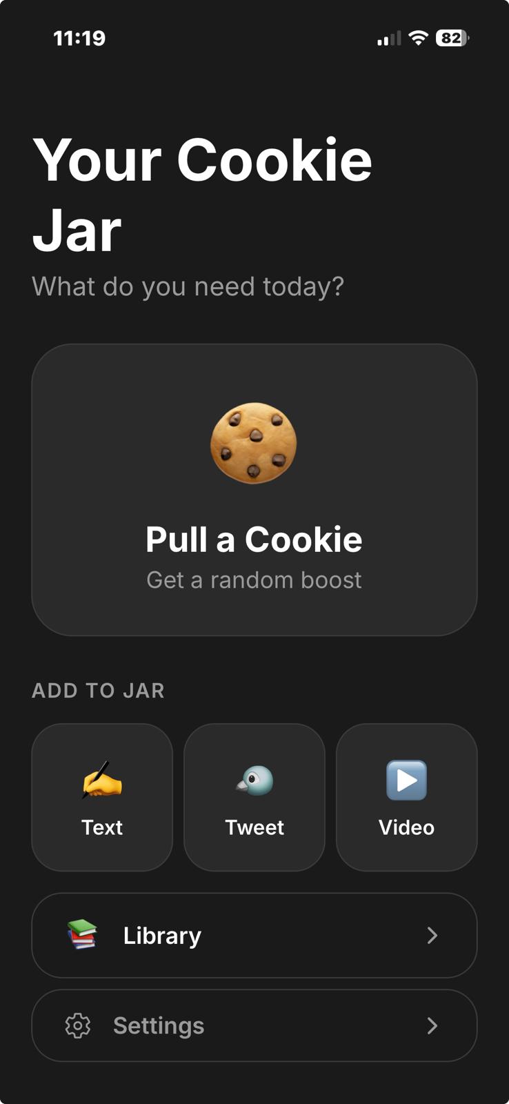 Cookie Jar Home Screen